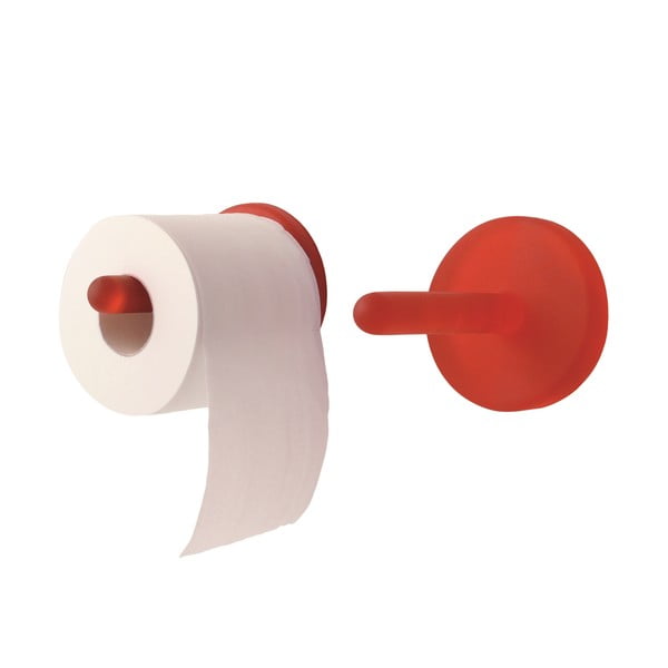 Samodržící držák na toaletní papír Portaro, červený