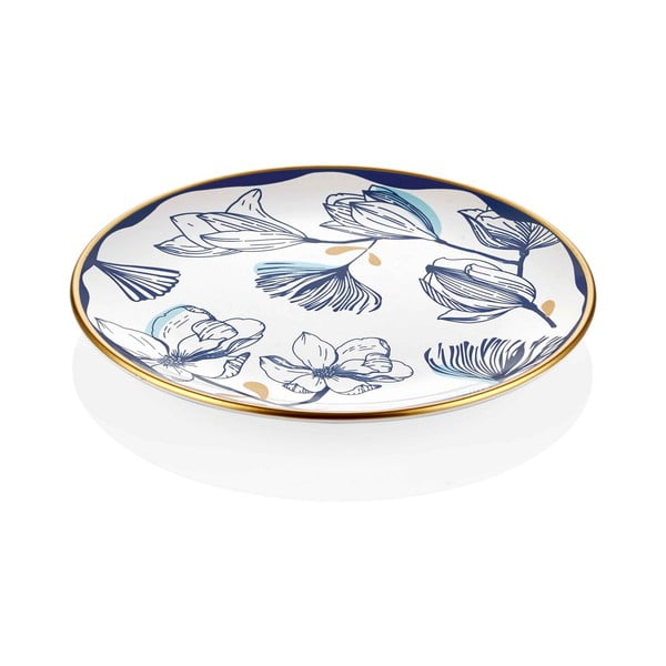 6 taldrikut siniste lilledega Bleu Pasta, ⌀ 19 cm, valgest portselanist. - Mia-image-2