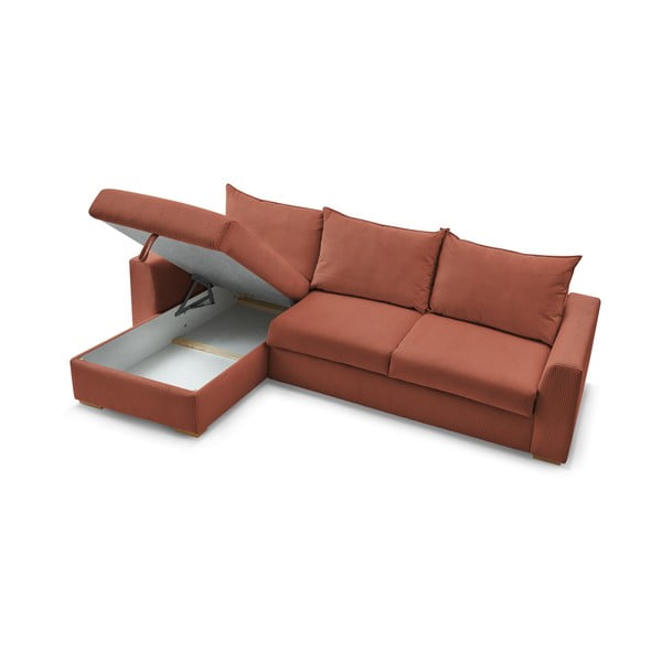 Tellisevärvi velvetist nurgadiivanvoodi (muutuv nurk) Augustin - Bobochic Paris-image-4