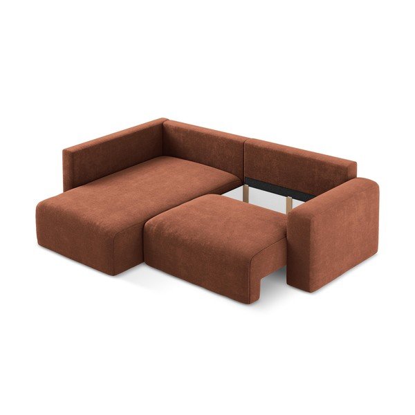 Šenilldiivanvoodi/panipaigaga nurgadiivan terrakota värvi (vasak nurk/L-kujuline) Kona - Makamii-image-4