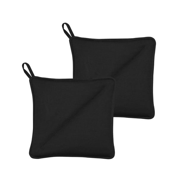 Komplekt 2 musta puuvillast potikangast Soft - Södahl-image-1