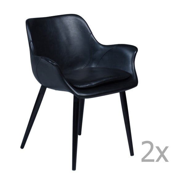Sada 2 černých jídelních židlí s područkami DAN– FORM Combino