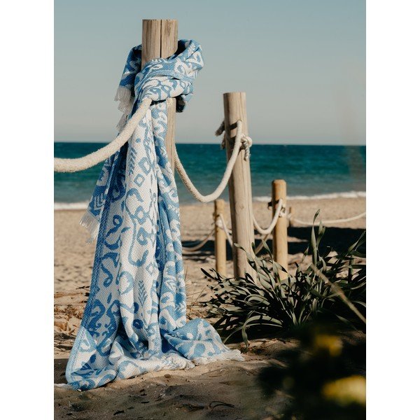Sinine ruuduline puuvillane suvi , 140 x 180 cm Mykonos - Euromant-image-1