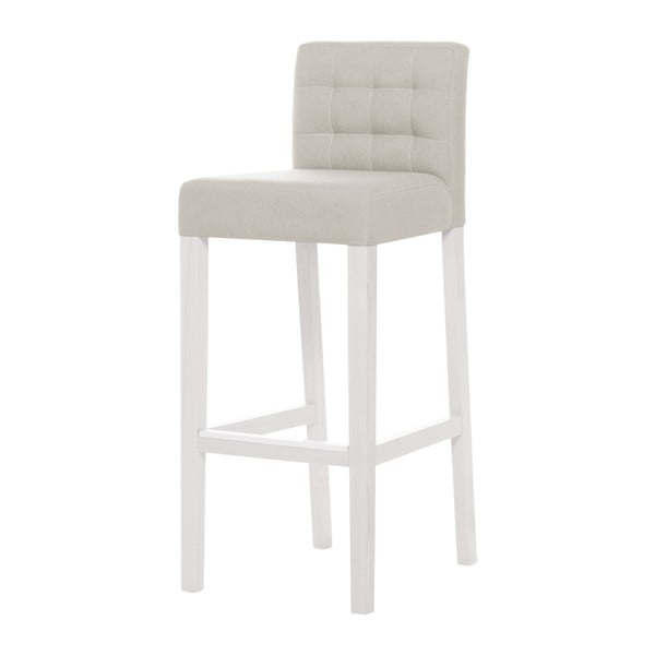 Krémová barová židle s bílými nohami Ted Lapidus Maison Jasmin