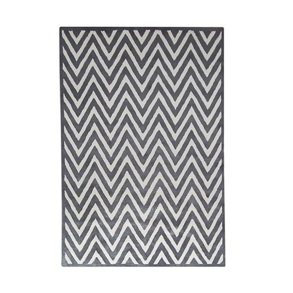 Ručně tuftovaný stříbrný koberec Ziggy, 244x153cm