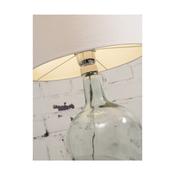 Stolní lampa s bílým stínidlem a konstrukcí z recyklovaného skla Good&Mojo Murano, ⌀ 47 cm-image-1