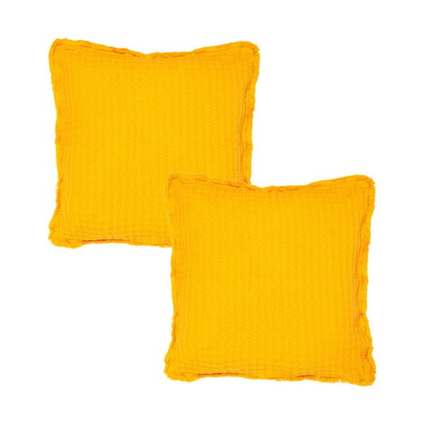 Sada 2 žlutých povlaků na polštář z bavlny Casa Di Bassi, 45 x 45 cm