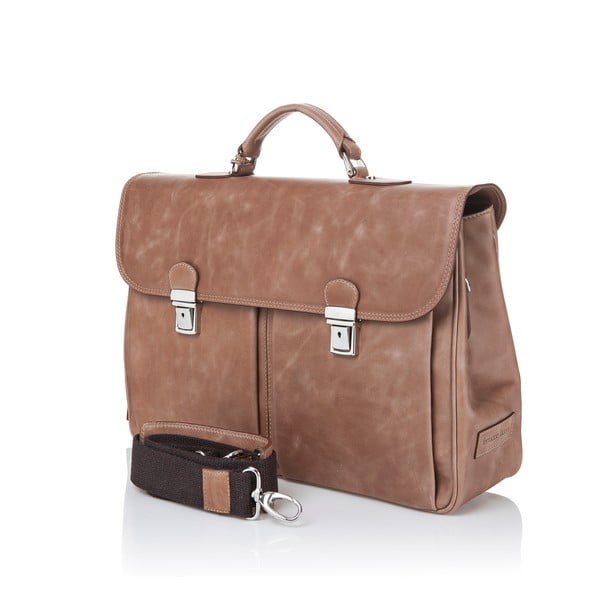 Konjaki pruun meeste vasikanahast kohver - Ferruccio Laconi-image-1