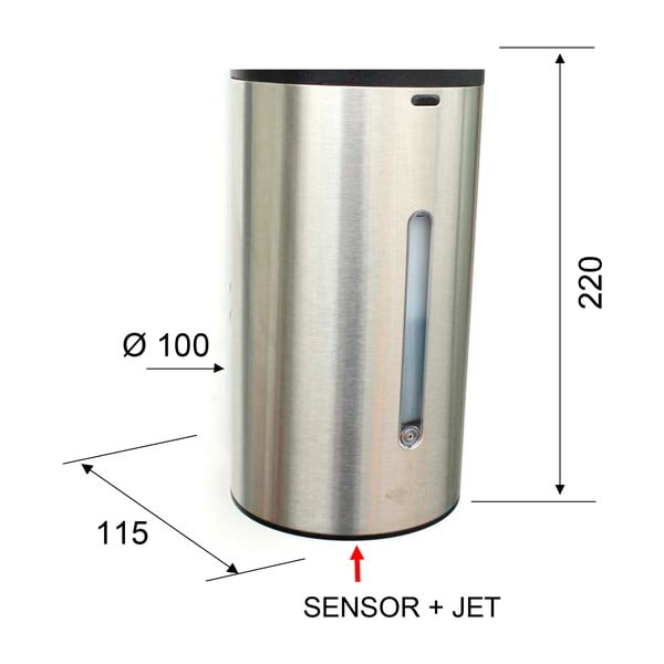 Matt hõbedane roostevabast terasest puutevaba seebidosaator 650 ml - Sapho-image-3
