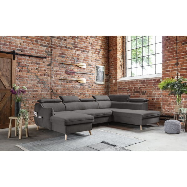 Tumehall sametist U-kujuline nurgadiivan (parem nurk) Sweet Harmony - Miuform-image-4