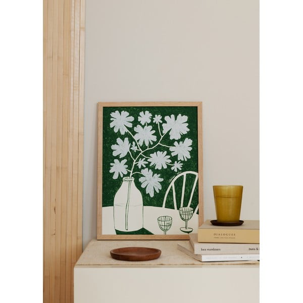 Plakat 30×40 cm Blue Flowers & Red Wine – The Poster Club-image-1