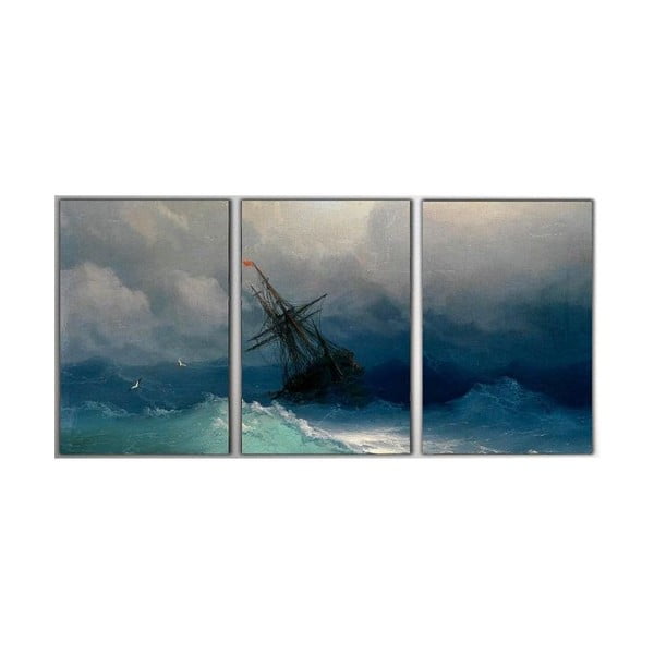 3dílný obraz Storm, 45x90 cm