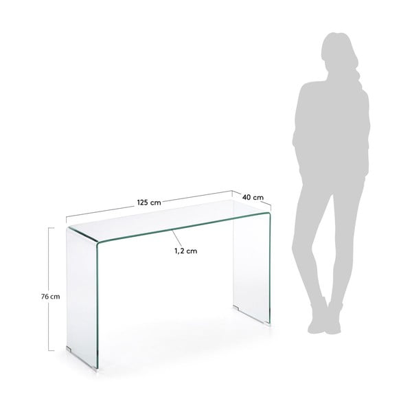 Klaasist konsoollaud 40x125 cm Burano - Kave Home-image-4