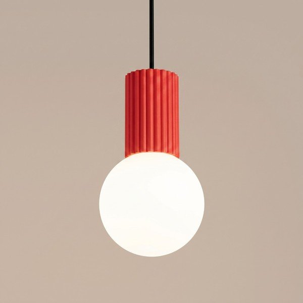 Punane opaalklaasist ripplamp ø 12 cm Orbital - Sollux-image-2
