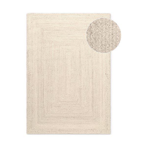 Kreemikas kahepoolne/käsitsi kootud džuudist vaip 200x300 cm Juno - Hanse Home