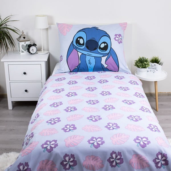 Sinine-lilla puuvillane laste voodipesu 140x200 cm Lilo and Stitch "Cute" - Jerry Fabrics-image-2