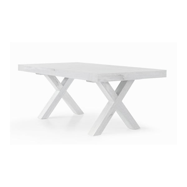 Bílý rozkládací jídelní stůl z bukového dřeva Castagnetti Cross, 180 cm