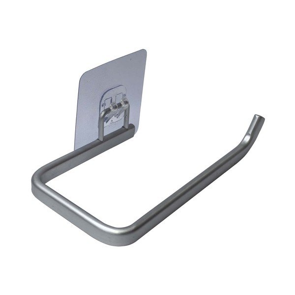 Metallist tualettpaberihoidja ilma puurimiseta läikiva hõbedase värviga Filaire Aluminium - douceur d'intérieur-image-1