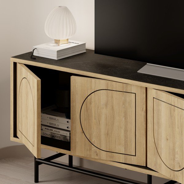 Must-tammedekooriga telerilaud 149,5x56,5 cm Giana - Marckeric-image-4