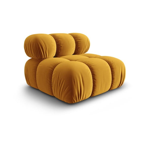 Kollane sametist diivanimoodul (keskosa) Bellis - Micadoni Home-image-3