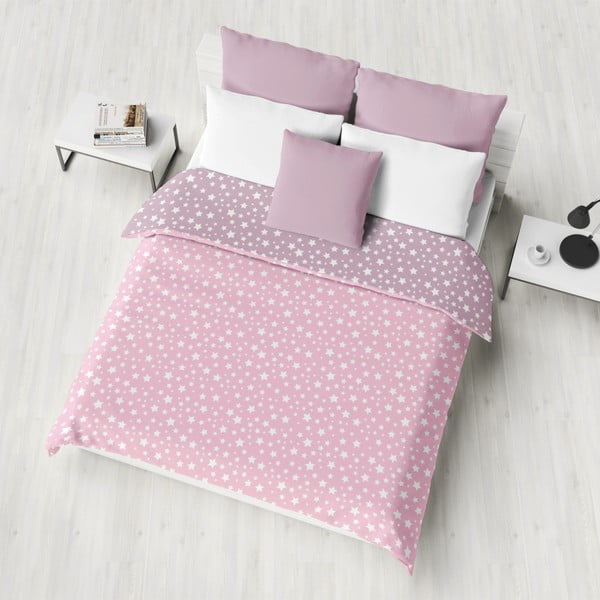 Růžovo-fialový lehký prošívaný přehoz přes postel Cassie Puro, 200 x 220 cm