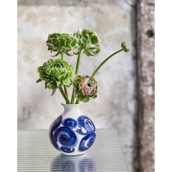 Sinine käsitsi maalitud keraamiline vaas Tulle - Kähler Design-image-1