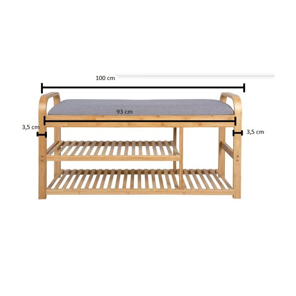 Hall/loomulik värviline bambusest kingahoidja koos pingiga - Leitmotiv-image-4
