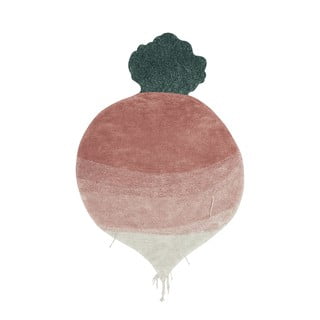 Roosa pestav käsitsi kootud puuvillane laste vaip 100x150 cm Ramona the Radish - Lorena Canals