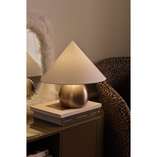 Valge/läikiv hõbedane kangast laualamp (kõrgus 38 cm) Connie - Ellos Home-image-1