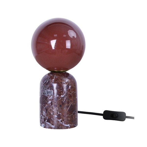 Burgundiapunane marmorist laualamp (kõrgus 20 cm) Lazio Sphere - Leitmotiv