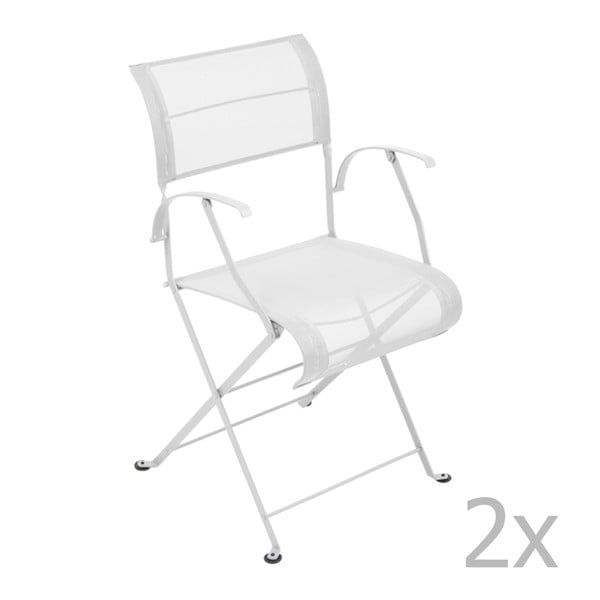 Sada 2 bílých skládacích židlí s područkami Fermob Dune