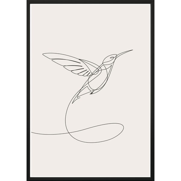 Seinaplakat raamis SKETCHLINE/HUMMINGBIRD, 70 x 100 cm Sketchline Hummingbird - DecoKing