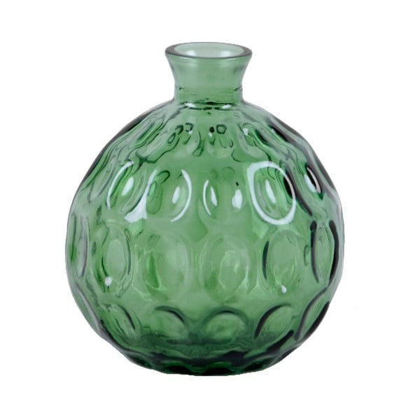 Zelená skleněná váza z recyklovaného skla Ego Dekor Dune, výška 18 cm