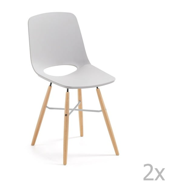 Sada 2 šedých jídelních židlí La Forma Kint