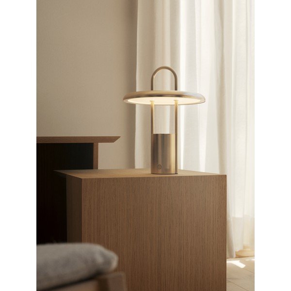 Plastikust LED-laualamp hämardatava valgusega hõbedases värvitoonis (kõrgus 25 cm) Pier - Stelton-image-1