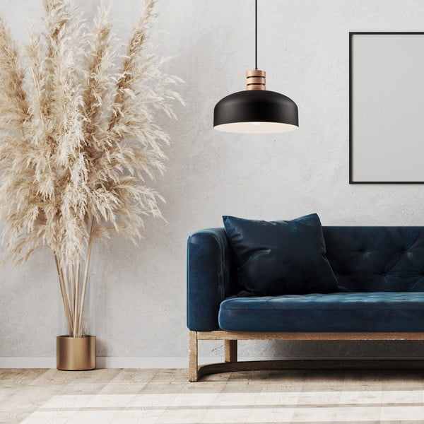 Must rippvalgusti metallist varjuga ø 30 cm Cosmo - LAMKUR-image-2