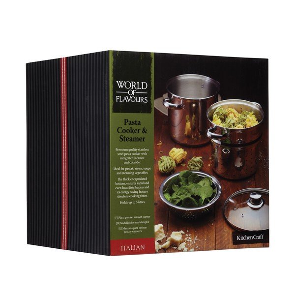 Hrnec na těstoviny s napařovačem a cedníkem Kitchen Craft Italian, 4 l-image-1