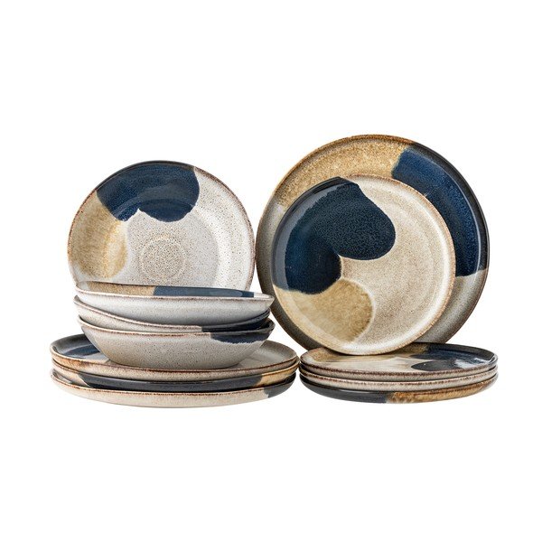 12-osaline kivikeraamikast sööginõude komplekt Jules - Bloomingville