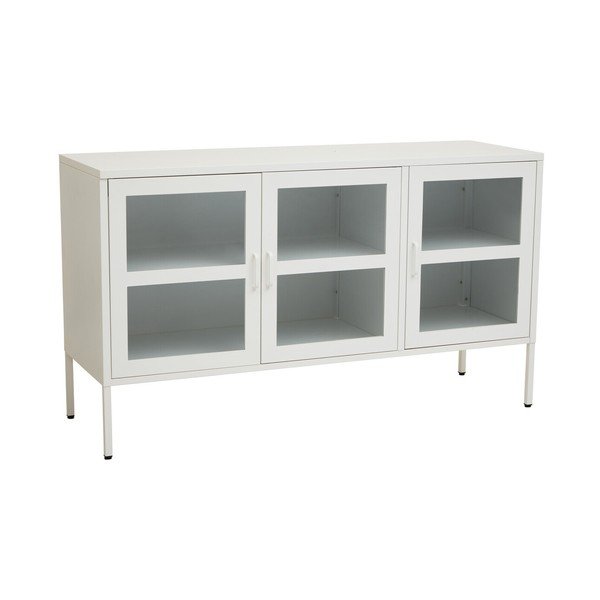 Valgest terasest vitriinkapp 140x80x45 cm Acier - Premier Housewares