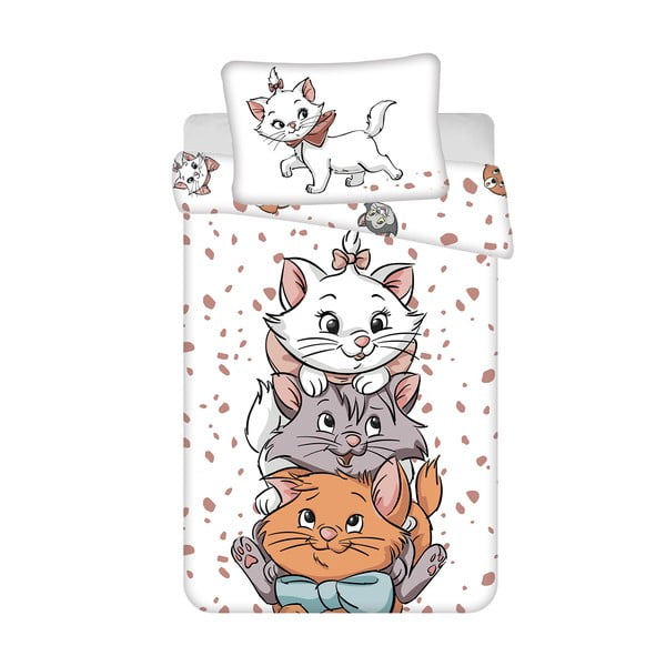 Valge puuvillane laste voodipesu 100x135 cm Marie Cat "Friends" – Jerry Fabrics