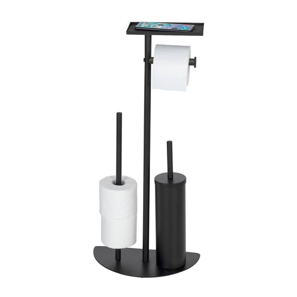 Must terasest WC-paberi hoidja koos harjaga Cosenza - Wenko-image-2