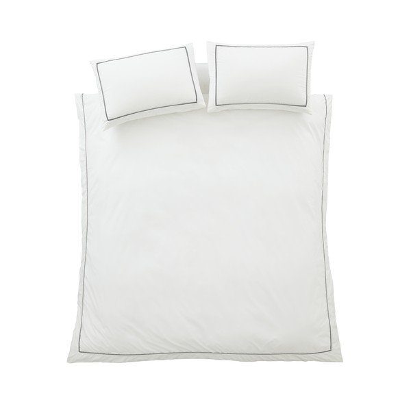 Valge puuvillane perkaalist voodipesu 135x200 cm Contrast Trim - Bianca