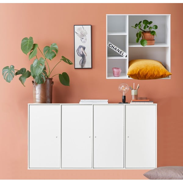 Bílý set komody a knihovny Hammel Mistral Kubus-image-1