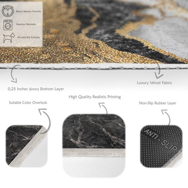 Must-valge pestav vaip 160x230 cm - Mila Home-image-3