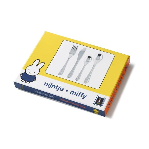 Roostevabast terasest hõbedased laste söögiriistad 4 tk Miffy Zoo - Zilverstad-image-2