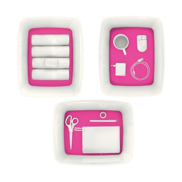 Valge ja roosa plastikust kaanega hoiukarp 32x38.5x20 cm MyBox - Leitz-image-2
