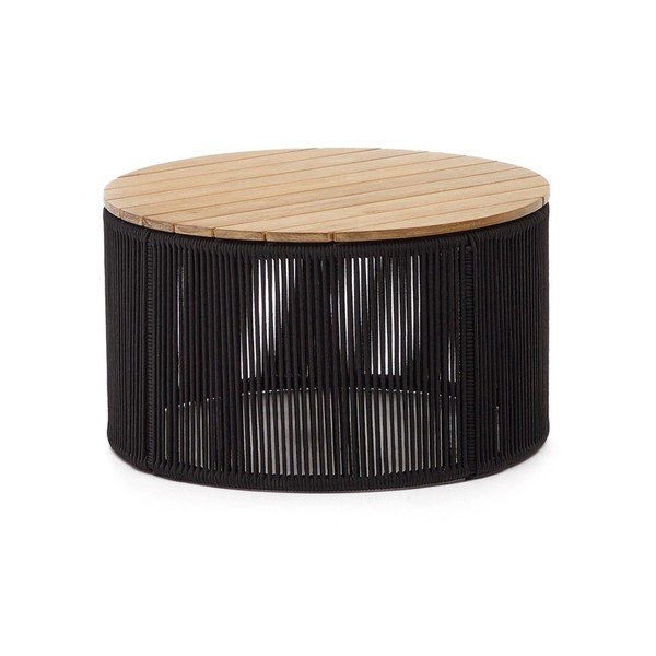 Ümmargune akaatsiaplaadiga aia küljelaud ø 70 cm Dandara - Kave Home