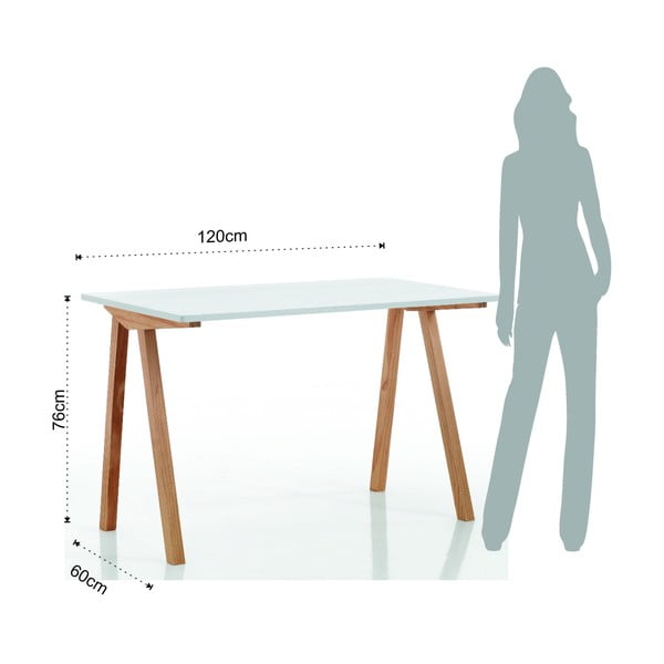 Valge töölaud 60x120 cm Mak - Tomasucci-image-4