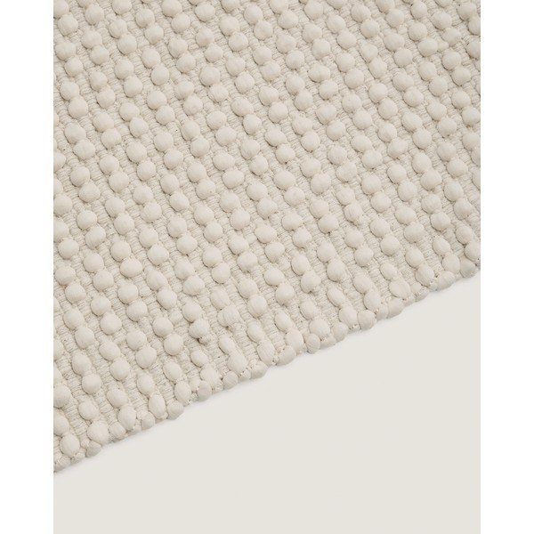 Kreem käsitsi kootud puuvillasegust vaip 70x140 cm Mascarell - Kave Home-image-3