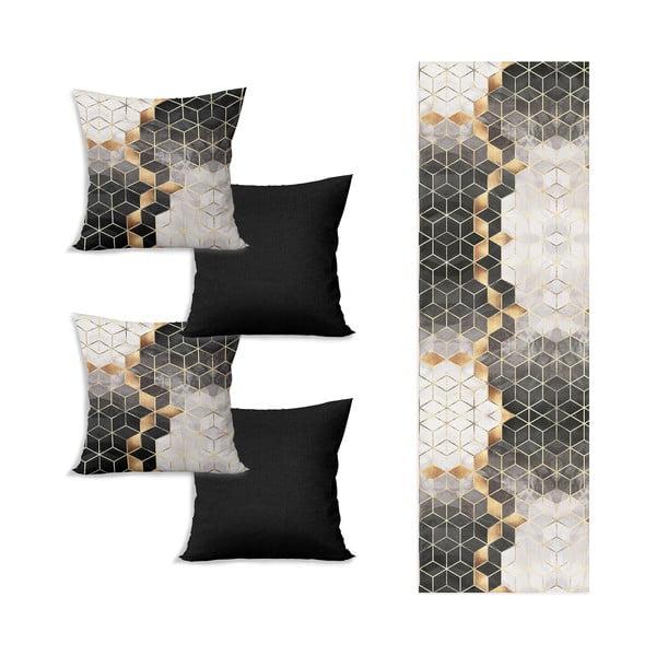 Lauajooksja ja 4 padjapüüri komplekt Optic - Minimalist Cushion Covers